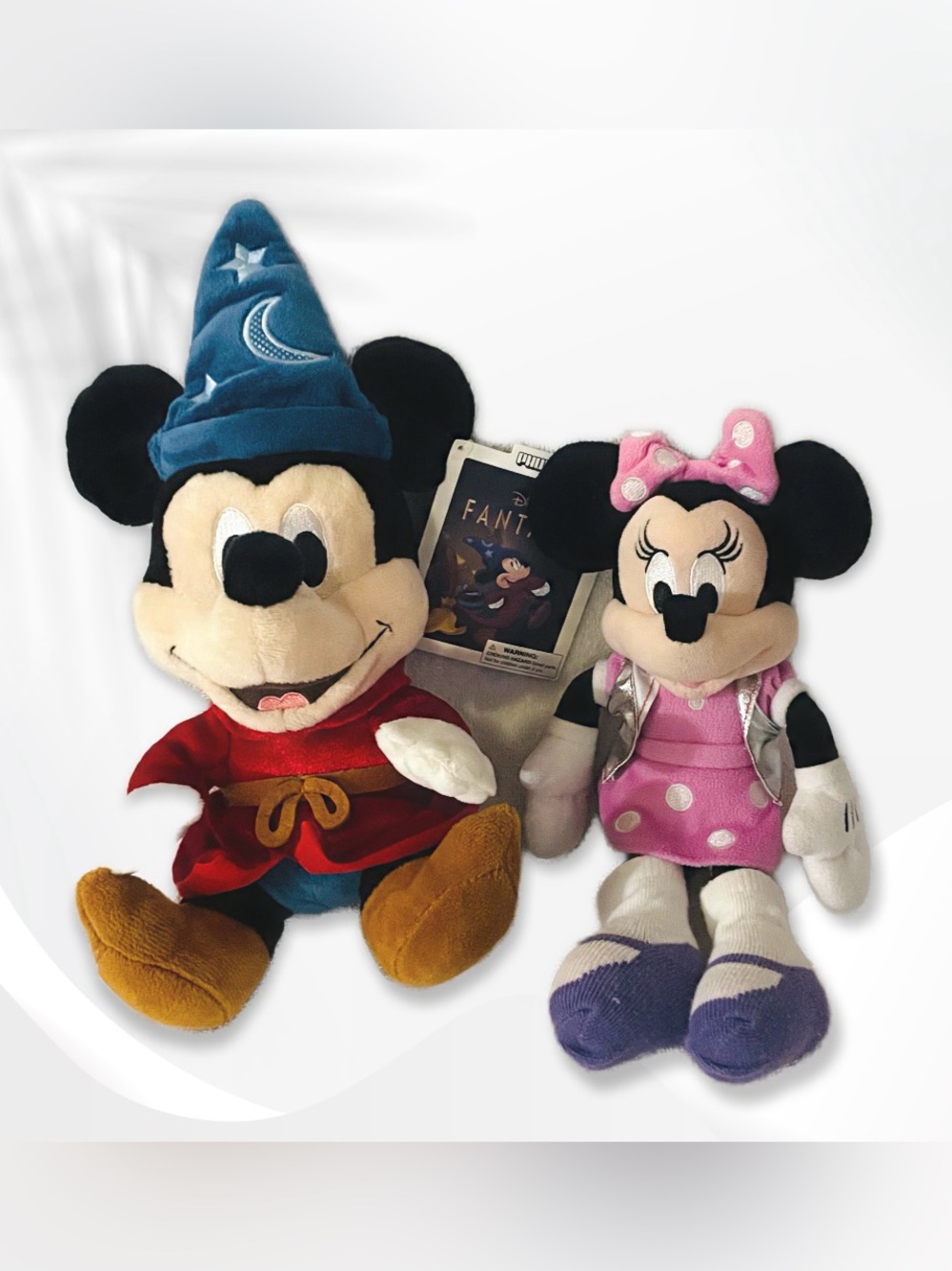 Disney Sorcerer Mickey & Pink Minnie Plush Duo